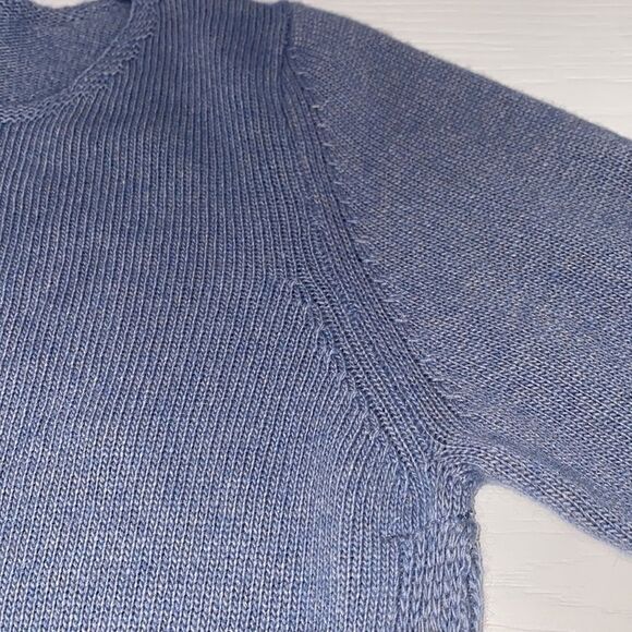Benedetto B. Merino Wool Cashmere Blend Knit Sweater In Haze Blue NWT Size M - Picture 14 of 15